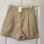 idem Ditto Tan Faux Leather Shorts Photo 0