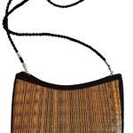 BASKET OF CAMBODIA Original SARAYE TATAMI Handwoven Grass Zip Black Trim Photo 0