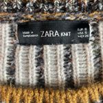 ZARA  Gray Knit Sweater with Gold Accents Photo 4