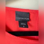 Covington  Sheath Dress Womans Sz 6 Pockets Ruffle cap sleeves Draw String Orange Photo 1