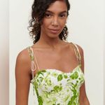 Reformation  Louelle Dress Rialto White & Green Floral NWT Summer Dress Size 12 Photo 4