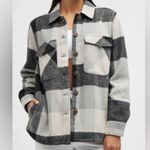 ONIA NWT Blanket Shacket Buffalo Plaid Shacket Black & Off-White Shirt Jacket M Photo 3
