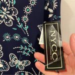 Y2K navy blue butterfly embroidered elastic waist stretchy midi skirt NWT NYCC Size M Photo 5