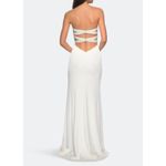 La Femme Simple Strapless Prom Dress With Double Strap Back Dresses White 6 Photo 1