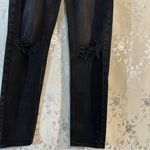 American Eagle Black Distressed Mom Straight Jeans Long Comfort Stretch 0 Photo 3