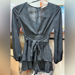 Saints + Secrets  Black Ruffle Romper in EUC size XS Photo 8