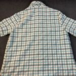 Jeanette Maternities Womans Plaid Shirt Button Front Long Sleeve Top Sz S/M EUC‎ Blue Size M Photo 4