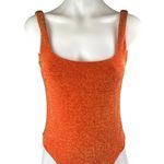 Aerie  Sparkle Babewatch Red Metallic Sleeveless Square Neck One Piece Swimsuit M Photo 0