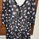 Torrid Black Floral Sheer Dress Dark Romantic Swim coverup 2X whimsigoth fairy Photo 0