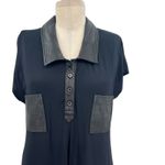 Love moschino Shirt Dress Collared Leather Detail Short Sleeve Black Size US 6 Photo 1
