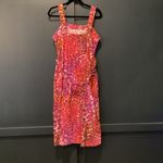Natori  Ombre Animale print cotton poplin sundress fuschsia midi Dress L Photo 1