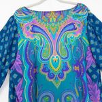 Tolani blue Electric Paisley‎ Shift Dress with tassle half Photo 6