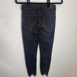 ZARA  Black‎ Wash High Rise Ankle Frayed Hem Skinny Jeans Size 4 Photo 3
