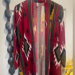 R. Rouge Boutique Brand Women's Aztec Design Cardigan Size Medium. Red Photo 0