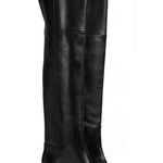 Gucci  Over The Knee Logo Heel Calf Leather Boots Black size 37 Photo 0