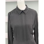 Pintuck Black Mini Shirt Dress Long Sleeve Collared Size 6 Photo 6