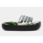 Adidas  Adilette Platform Slides Tropical Bird Print Black Green Women's Size Photo 2