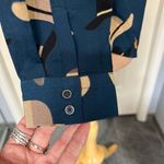 Bass Novelty Hat Print Long‎ Sleeve Teal Blouse Blue Photo 5