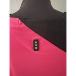 Jamie Sadock Shirt Size L Hot Pink & Black Mesh Sleeve Zip Shoulder Golf Tennis Size L Photo 5