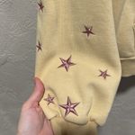 Beyond Lost NYC yellow Zip up hoodie pink metallic embroidered stars size XL Blue Photo 2