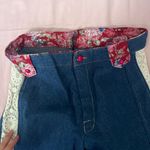 Handmade Vintage unique  Denim Shorts with Floral and Lace Details Photo 3