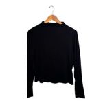 EXPRESS  Mock Neck Size Large Black Body Contour High Compression Long Sleeve Photo 2