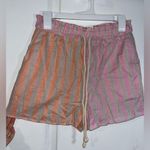 Entro NWT Boutique Striped Pink Orange Shorts w Pockets Drawstring Size Medium Photo 2