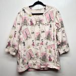 Women's Art to Wear 3/4 Sleeve Button Front Shacket Size Large Side Pockets Pink Photo 0
