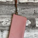 Acid wash Leather Pink & metallic Gold 10”x6” wristlet. Photo 2