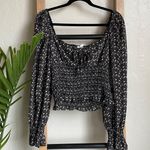Blush BJ NWT Floral Smocked Boho Flowy Sleeve Crop Top Blouse Photo 1
