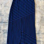 Apt. 9  Blue Black Asymmetrical Striped Maxi Skirt Petite Small Photo 7
