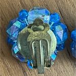 Vintage Western‎ Germany Blue Iridescent Plastic Faceted Necklace & Earring Set Photo 4