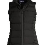 LANDS END WOMENS SMALL BLACK OUTWEAR DOWN PUFFER 600 VEST ZIPPER PADDED Photo 0