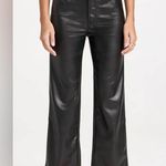 MOTHER Rambler Zip Ankle Leather Jeans Black Flare & Wide Leg Wax On Off NEW Size 31 Photo 3