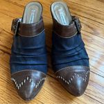 Lamica Slip on Clogs Leather Rodeo Western Cowgirl Made in Italy Denim size 38 Blue Photo 0