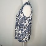 Paisley Printed Blouse Shirt White And Blue Tank Top Size Medium Photo 2