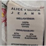 Alice Olivia Jeans Floral Renee Embroidered Cropped Denim Jacket XS White Photo 7