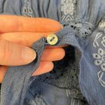 Free People  Kiss Kiss‎ Embroidered Lace Eyelet Tunic Top Size M Navy Photo 4