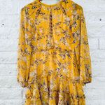 Romantic short dress with ruffles and yellow floral lace Bardot size 6/S Multiple Photo 12