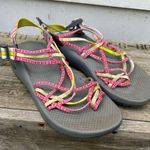Chacos Chaco ZX3 pink yellow triple strap sandals Size 10 Photo 0
