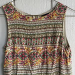 Hemant & Nandita Beaded Drop Waist Shift Mini Dress in Multicolor Size 4 Tan Photo 2