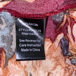 Charlie o . Maroon Floral Print Long Sleeve Knee-length Dress Photo 7