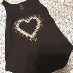 New York & Co. Black Tank With Silver Sequin Heart Design  Photo 0