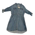 Style & Co Shirt Dress XL Midi Chambray Roll Tab Sleeves Blue Photo 0