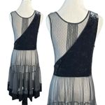 Free People Vintage Y2K Witchy Sheer Mesh Lace Velvet Dress Small WhimsiGoth Photo 6
