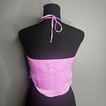 Wild Fable Womens Pink Cowlneck Cropped Y2K Satin Halter Blouse Size XS Photo 2