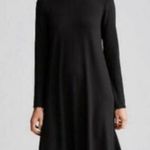 Eileen Fisher  Black Jersey Viscose Long Sleeve Shift Dress Women’s XSMALL Photo 0