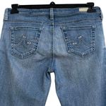 AG Adriano Goldschmied AG SZ 29R Stilt Jeans Cigarette Leg Embroidered Low-Rise Pockets Light Wash Blue Photo 3