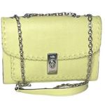 Coach Lane Leather Whipstitch Shoulder Bag Pale Lime Silver Trim Photo 0