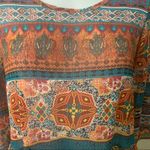 Tobi Semi Sheer Boho Ruffle Hem Top with Bell Sleeves Photo 6